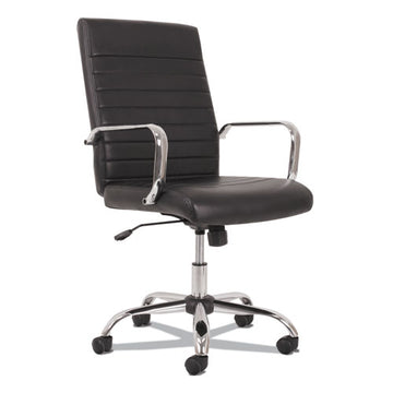 Sadie™ 5-eleven Mid-back Executive Chair, Supports Up To 250 Lb, 17.1" To 20" Seat Height, Black Seat-back, Chrome Base freeshipping - TVN Wholesale